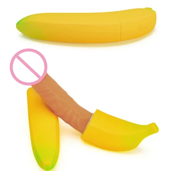 Novos Realistas Vibrador 7 Frequência de Vibração de Banana Impermeável 7 de Velocidade de Vibração Dildos Recarregável Discreto Brinquedos Sexuais para a Mulher