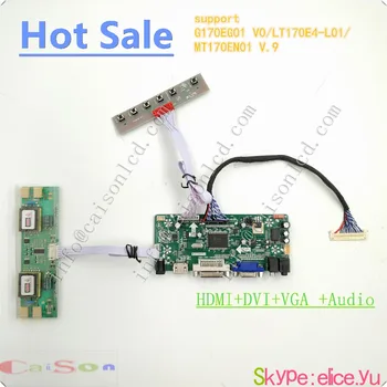 DVI/VGA/ÁUDIO/ LCD placa de controlador compatível com G170EG01 V0/LT170E4-L01/MT170EN01 V. 9