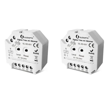GLEDOPTO 2Pcs Zigbee 3.0 Casa Inteligente Triac CA Dimmer LED-Controle de Toque de Premir o Interruptor de Trabalho Com 2,4 G de Controle Remoto Smartthings