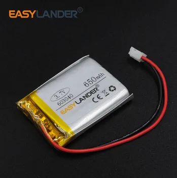 603040 2.0 2p 3.7 V bateria 650mAh bateria de li Li-íon do Polímero da Bateria Para MP3 MP4 jogos do Mouse em seu GPS PSP DVR Lampe conector de alto-falante