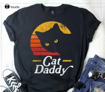 Vintage Cat Daddy Slim Fit T-Shirt Estilo Retro Dons Para os Homens, Tamanho S - 3Xl