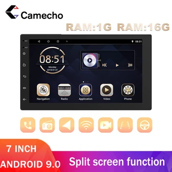 Camecho 2 Din Android 9 de som do Carro de 7 Polegadas 2,5 D Carro Rádio Bluetooth, WiFi, GPS, Receptor de Rádio FM Com 10 Tema de Navegação GPS