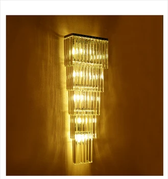 120cm XL Moderno de luxo crystal Bar, Iluminação Led lâmpada de parede para casa Lobby do Hotel luminárias de parede Villa projeto de grande cristal Lampara