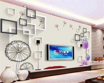 papier peint mural 3d Agora elegantes 3D papel de parede dente-de-leão 3D TV sala de estar de plano de fundo de parede papel de parede para parede 3 d Beibehang