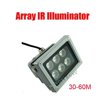 O Envio gratuito de 30-60m Impermeável 6 pcs Matriz Lâmpada LED Iluminador para a Câmera do CCTV Noite Aplicação