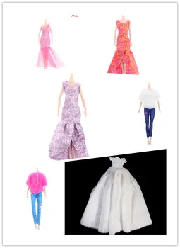 Bonitos Roupas Para a Barbie Jogo de Vestir Roupa Tops, Calças de 30 Cm de Moda de Vestido de Miniatura de Acessórios Para a Barbie Presentes DIY Meninas