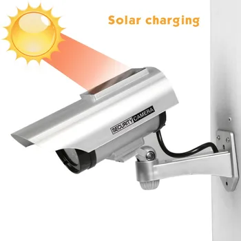 Solar Impermeável Fictício Falso Câmera de CCTV Com pisca de LED Para Interior ou Exterior, de aparência Realista falso Câmera de Segurança