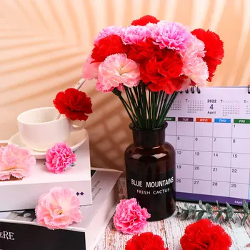 Dia dos namorados Presentes 60 Pack artificial dos cravos, flores e 60 pedicels Casamento Mesa de Casa de Decoração de Organizar Falso Plantas