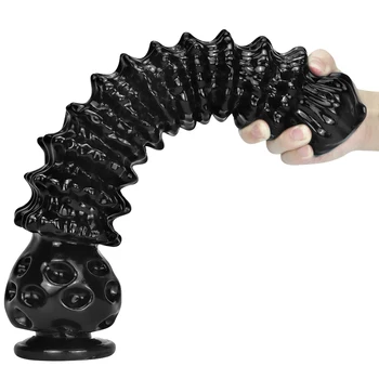 Pênis Realístico Fisting Anal Vibrador Enorme Vibrador Com Ventosa 18 De Brinquedos Do Sexo Plug Anal De Partículas De Espiral Masturbar Para As Mulheres, Homens Sex Shop