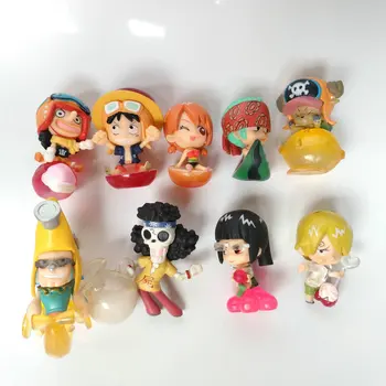 BANDAI, Uma Peça de uma Figura de Ação de Uma Variedade de Q a Versão Luffy, Nami Luo Robin Chopper Figurines de Modelo de Impressão Brinquedos