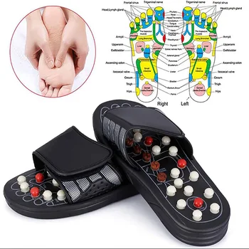 Massagem de acupressão Chinelos de quarto Médica Rotação do Pé de Meyur para as Mulheres e Homens Cuidados com os Pés Reflexologia Sandálias Dor de Alívio da Dor