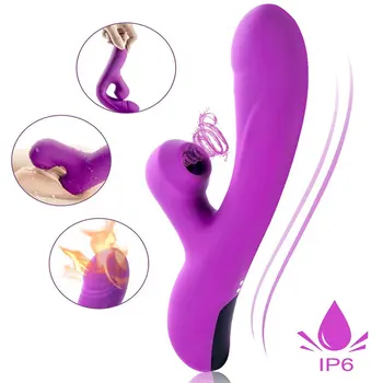 Chupando o clitóris Vibrador Recarregável de Aquecimento Vibrador Vibrador Ponto G Massager à prova d'água, os Brinquedos Sexuais para as Mulheres de Casais