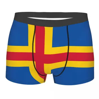 Homem Cueca Boxer Shorts, Cuecas Bandeira Das Ilhas Aland roupa interior Respirável Homme Novidade S-XXL Cuecas