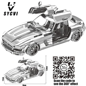 3D metal kit modelo de carro esportivo assembleia modelo amantes coleção de quebra-cabeça DIY 3D modelo de carro esportivo de metal modelo de brinquedos educativos