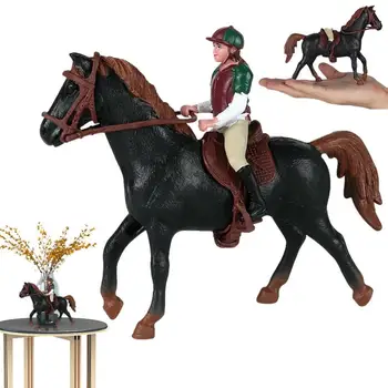 1PC de Simulação de Animais de Corridas de Cavalos Modelos de Ação e de Brinquedo Figuras Sólidas Coleção de Modelo de Bonecas Brinquedos Educativos Para Crianças de Presente