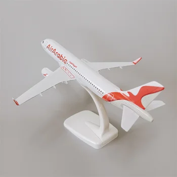 Airarabia Air Arabia Airlines Airbus 320 A320 Fundido Avião Modelo de Avião, Modelo de Aeronave Liga de Metal Sólido de 20 cm com Suporte