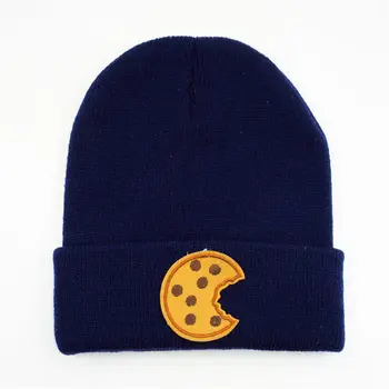 algodão Cookies bordado Engrossar chapéu de malha de inverno chapéu morno Skullies cap beanie chapéu para homens e mulheres 219