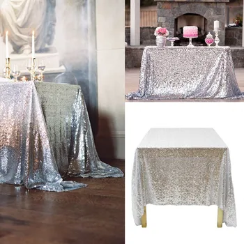 Sequin Toalha de mesa Retangular Glitter toalha de Mesa para Casamento Decoração Festa Banquete Decoração Personalizada Vários Tamanhos