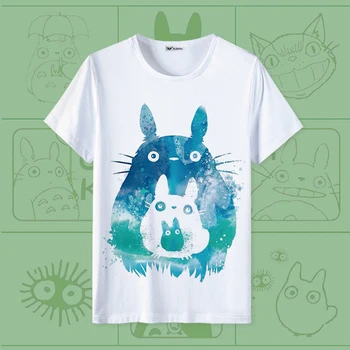 Totoro T-shirt de Hayao Miyazaki Desenhos Animados Cartoon Top Circundante Mundo 2D T-shirt Roupas de Manga Curta camisa anime