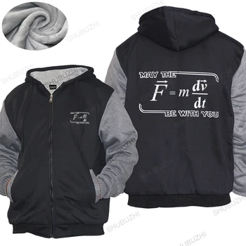 mens marca casaco masculino presente tops de Maio, a (F=mdv/dt) de Ser com Você | Física Engraçado Ciência Solta tops para ele casaco de inverno