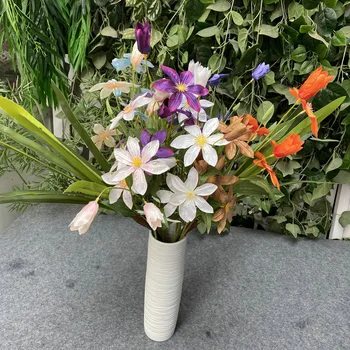 Clematis Um Ramo De Flores Em Casa Arranjo Floral Artificial Flor De Seda Festa De Casamento Decoração Falso Flores Da Planta