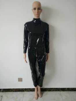 Cosplay Trajes de Halloween preto sexy roupas de PVC de Couro Falso de Látex Jogo divertido cueca de volta zipper
