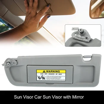 X Autohaux Esquerda Controlador de Lado a Viseira de Sol do Carro, Viseira do Sol com Espelho 83280-SNA-A01ZA 83280-SNA-A01ZE para Honda Civic 2006-2011 Cinza