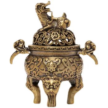 Bronze puro Queimador de Incenso de Sândalo Placa interna da Casa Cerimônia do Chá Chinês Criativo Ornamentos Queimador de Incenso Suprimentos D718W