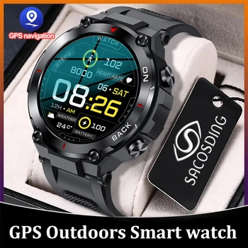 Nova Posição GPS Smart Watch Militar de Desporto ao ar livre Fitness Super Longa Espera Smartwatch Homem 5ATM Piscina Homem do Relógio Para Xiaomi