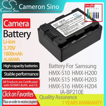 CameronSino da Bateria para Samsung HMX-S10 HMX-S15 HMX-S16 HMX-H200 HMX-H203 se encaixa Samsung IA-BP210E Baterias de câmeras Digitais 3.70 V
