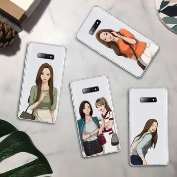 Versão Anime de drama coreano Caso de Telefone Transparente Para Samsung Galaxy A71 A21s S8 S9 S10 plus nota 20 ultra