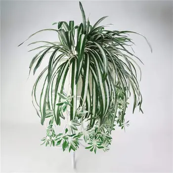 65cm Festa Chlorophytum Flor Artificial Diy Ornamento de Suspensão Planta Verde Simulação Bracketplant