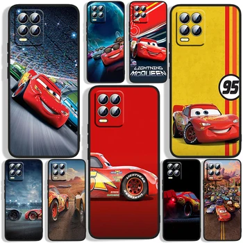 Carros Lightning McQueen Caso de Telefone Para OPPO Realme 5 6 6 7 7i 8 8i Pro 5G Realme Narzo 50A Narzo 50i Preto Iuxury Silicone Macio