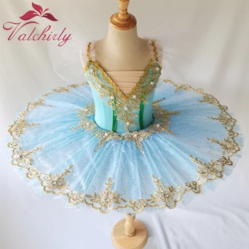 NOVO Pofessional Ballet Tutu Azul Meninas Bailarina Vestido de crianças de Roupa de Roupa para a Fase de Desempenho