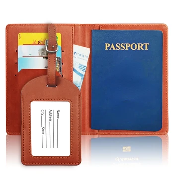 Novo Passaporte Cobrir as despesas de Viagem do Titular do Cartão de Etiqueta de Bagagem Conjunto de Carteira de Portador de Passaporte de Couro IDENTIFICAÇÃO do Endereço do Titular Acessórios de Viagem