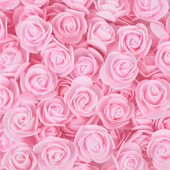 50/100/200Pcs Ursinho de Rosas 3 cm de Espuma de PE Subiu de Cabeça de Flor Artificial Decorativa da Casa de Coroa de flores, Casamento, Dia dos Namorados Presente DIY