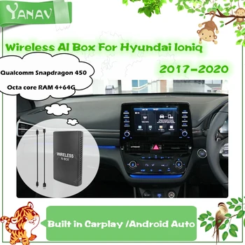 Android Carplay sem Fio AI Caixa Para Hyundai Ioniq 2017-2020 Qualcomm Carro Smart Caixa de Plug and Play do Google, Netflix Vídeo Octa core