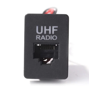 Carro Traço Interruptor do Painel em Branco RJ45 Microfone Mic Adaptador de Tomada de Rádio UHF Passar Através de Conector de Acessórios para carros