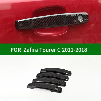 Para Vauxhall Opel Zafira Tourer C 2011-2018 de fibra de carbono preto carro do lado do puxador da porta tampa trim 2012 2013 2014 2015 2016 2017