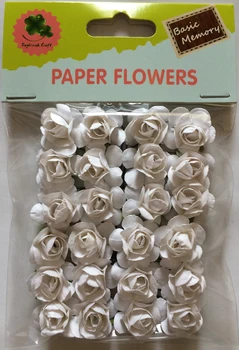 (Pacote de 5) 24pcs rosas Brancas flores para decorar scrapbooking