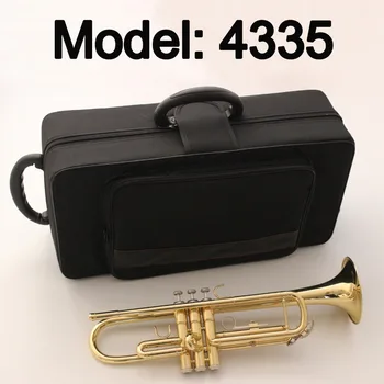 Novo MFC Bb Trombeta 4335S Laca Ouro Instrumentos de Música Profesional Trombetas Aluno Incluído Caso Bocal Acessórios