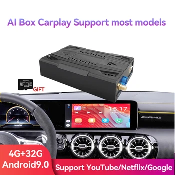 Carplay AI Caixa Android 9 Sistema de Car Multimedia Player 4+32GB Para o Apple Wireless Carplay Android9 Auto de Áudio e Vídeo HDMI WIFI
