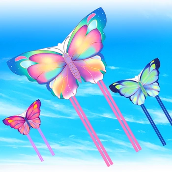 frete grátis para crianças pipas sonho asa de borboleta com alça de linha de nylon ripstop kite brinquedos voadores