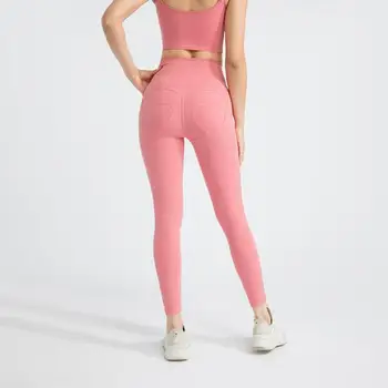 Nude perfeita calças de yoga para mulheres de verão cintura alta bunda elevador meia-calça esporte executando o vestuário exterior calças de fitness