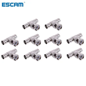 ESCAM 10pcs/lot Conector BNC BNC macho para tomada fêmea BNC fêmea adaptador para Câmera CCTV Acessórios do Sistema