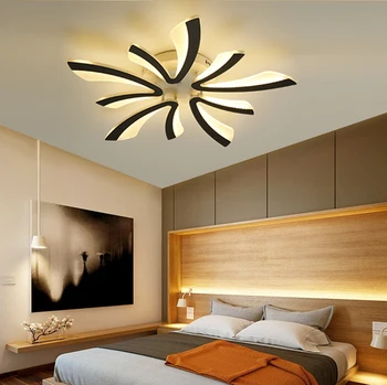 LED Dimmable-Lâmpada do Teto do Moderno para o Quarto Sala Criativo em Forma de Flor Lustre Teto da Cozinha de Suspensão de Iluminação