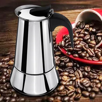 100 ML-450 ml de Aço Inoxidável Casa de Largura Inferior cafeteira Moka máquina de café Expresso Coador Fogão
