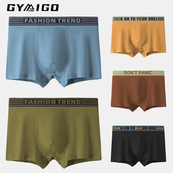 GYMIGO 3/6 PCS Homens Underwear Homens Esporte Calcinha de Algodão Respirável Antibacteriano Cuecas Absorvente Elástico Masculino Pantie