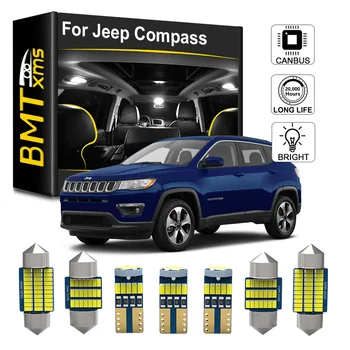 BMTxms LED Luzes Interiores Para Jeep Compass 2007 2008 2010 2012 2014 2015 2016 2017 2018 2019 2020 Canbus Mapa de Cúpula do Tronco Luz