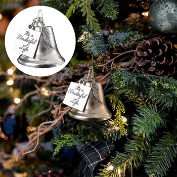 Sino de natal Pingente Memorial Ornamento É Uma Vida Maravilhosa Anjo Bell Sincero recordações de Árvore de Natal Pendurando Decoração